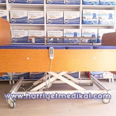 3 Motorlu Ahşap Kaplama Hasta Yatağı