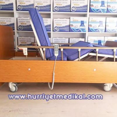 3 Motorlu Ahşap Kaplama Hasta Yatağı