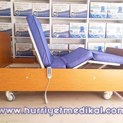 3 Motorlu Ahşap Kaplama Hasta Yatağı